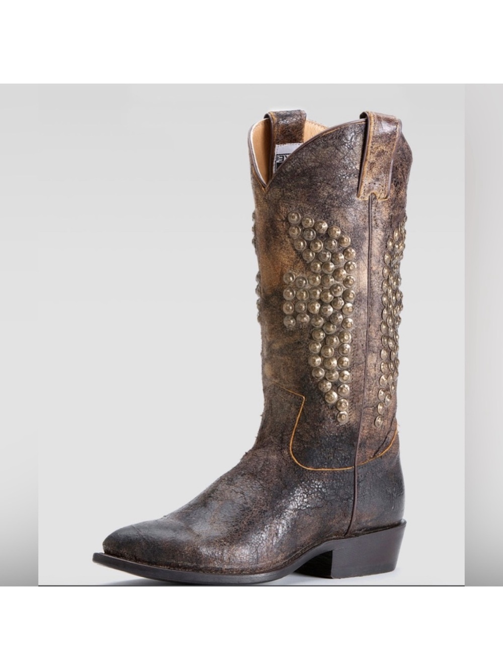 Frye | Billy Stud Pull On Distressed Cowboy Boots 7B